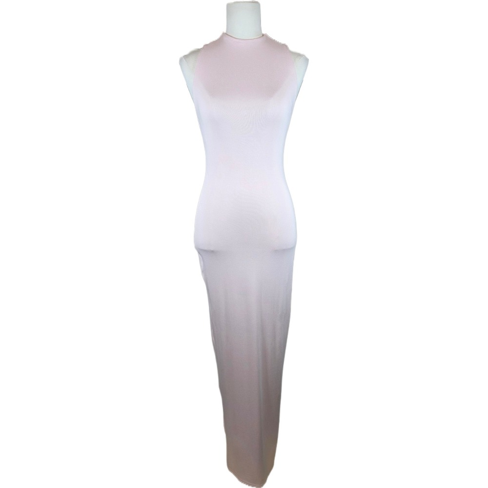 AFRM Pink Mock Neck Racerback Bodycon Maxi Dress